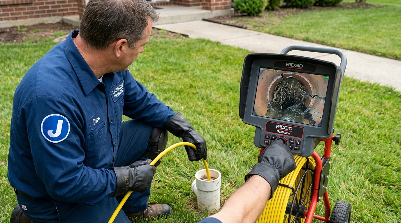 Sewer camera inspection being performed by Johns Plumbing LLC in Summerville